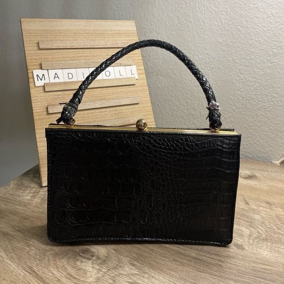 Isaac Mizrahi Target Faux Alligator Baguette Retro Snap - Picture 1 of 6